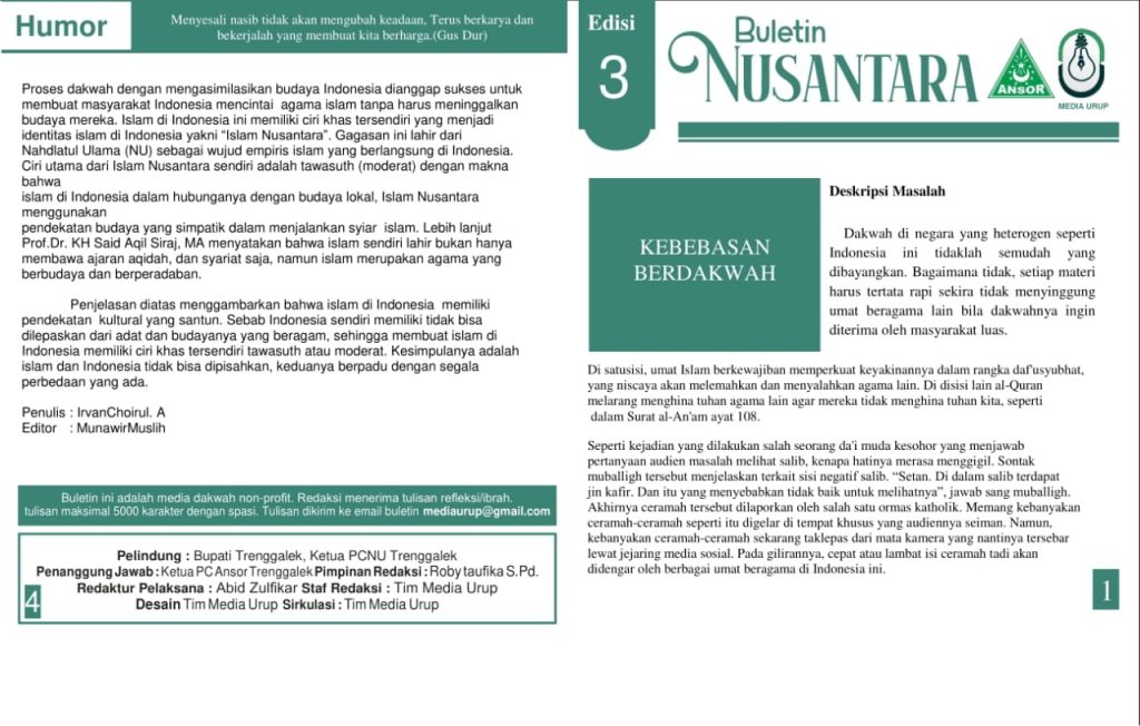 Buletin Nusantara Edisi 3: Kebebasan Berdakwah