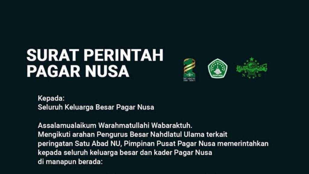 PP Pagar Nusa Keluarkan Surat Perintah Terkait Satu Abad NU, Ada 3 Poin Penting!