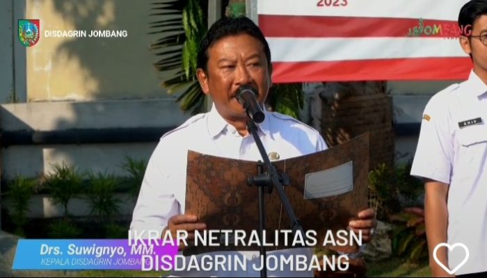 Disdagrin Jombang Ikrarkan Netralitas Menghadapi Pemilu 2024 Mendatang